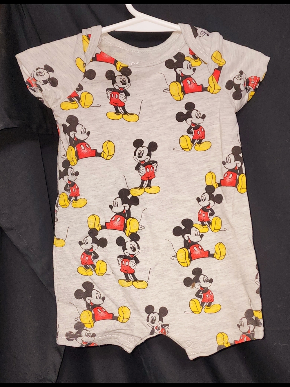 Disney Baby Gray Top with Red and Yellow Mickey Details